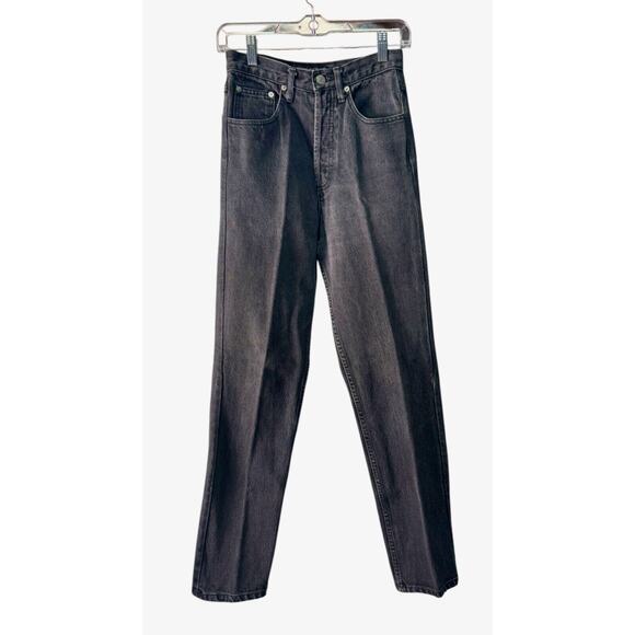 Vintage Guess Jeans Womens 28 High Rise Tapered 90s Mom Black Jeans Button Fly - Picture 2 of 9